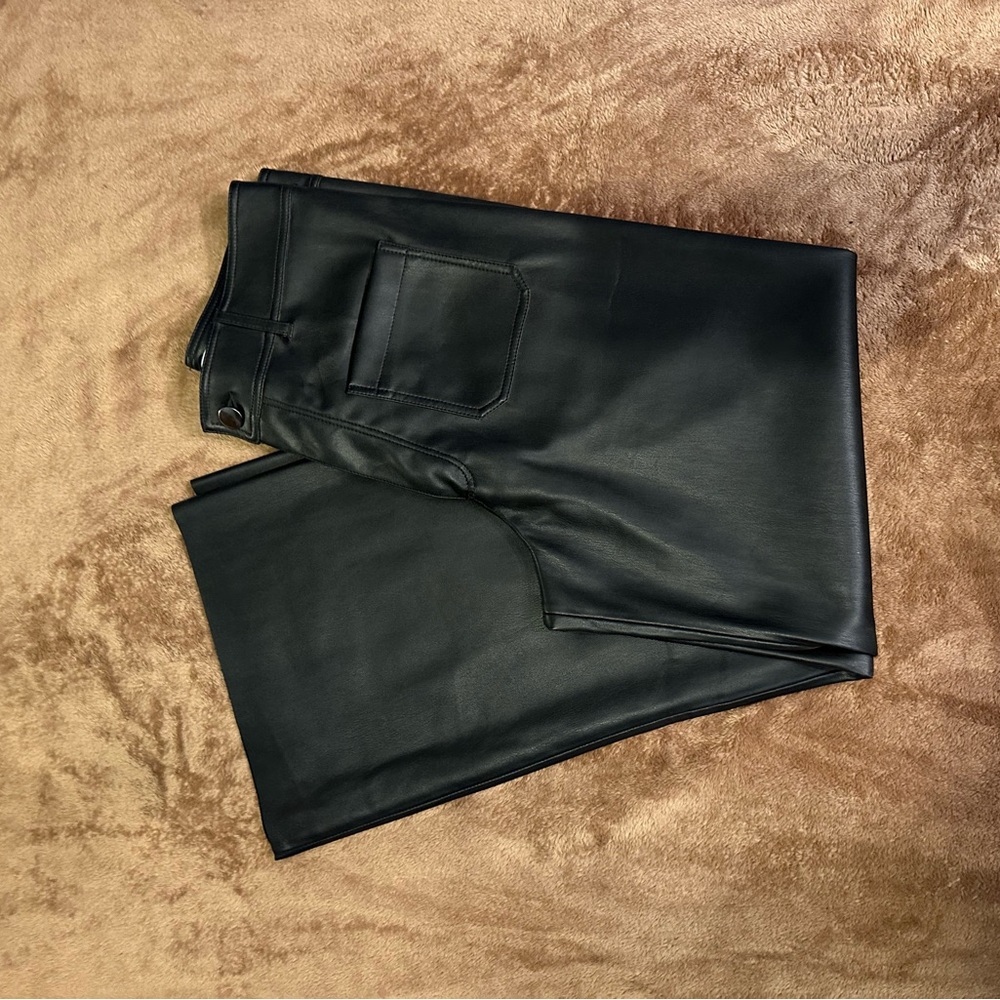 NWT Zara Black Faux Leather Marine Pants